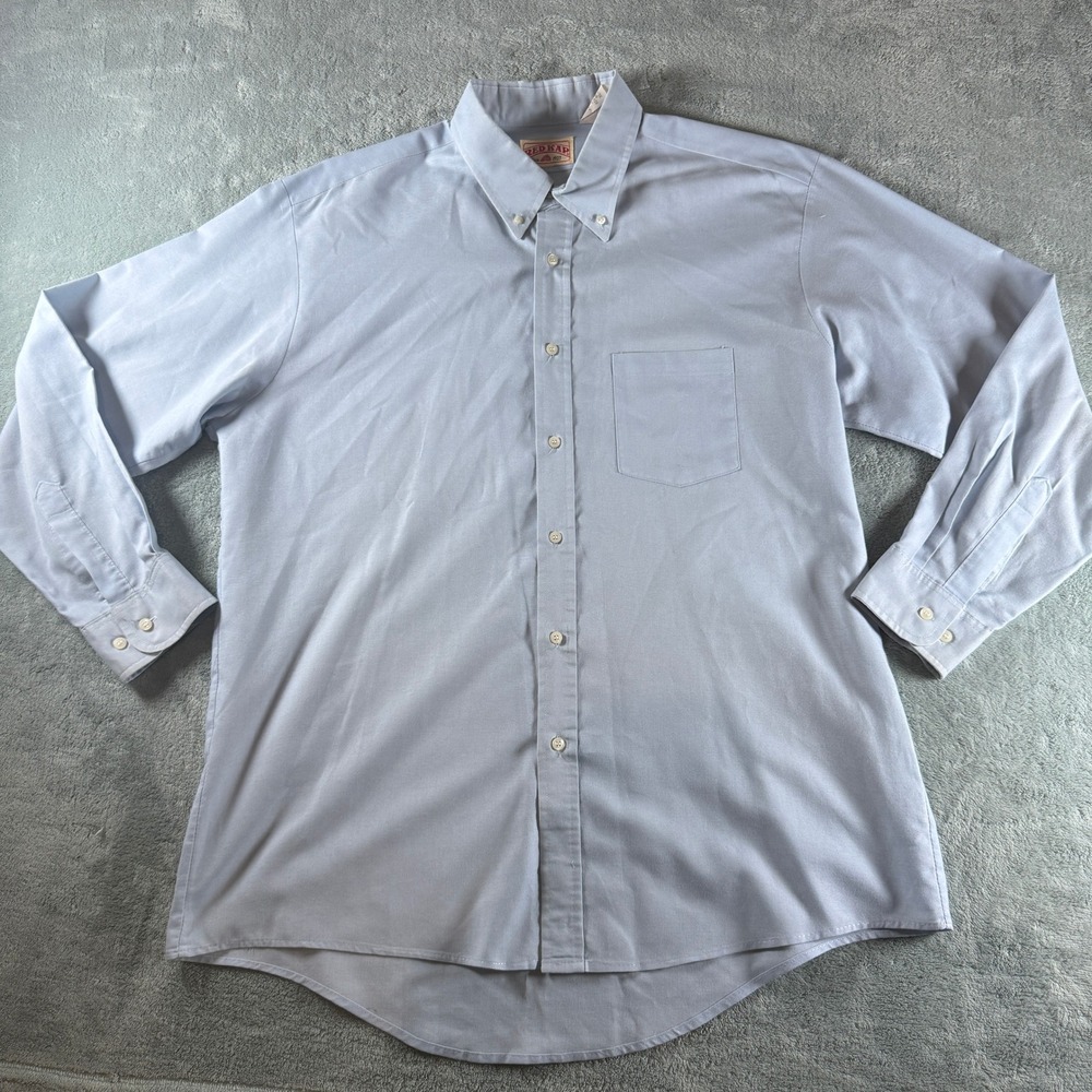 Red Kap Mens Light Blue Long Sleeve Button Down Oxford Work Shirt XL SS36LB3